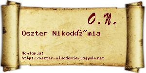 Oszter Nikodémia névjegykártya